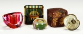 2 Art Glass Paperweights Illeg
