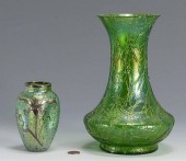 2 ART GLASS VASES, ATTRIB. LOE