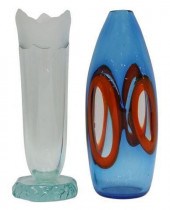 (2) ART GLASS VASES, STEPHEN S