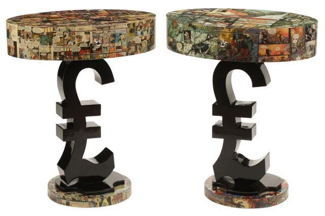 (2) ART MODERNE COMIC BOOK OVAL