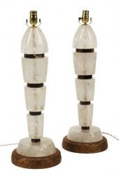 (2) ART MODERNE ROCK CRYSTAL T