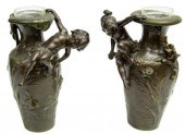 (2) ART NOUVEAU FIGURAL VASES