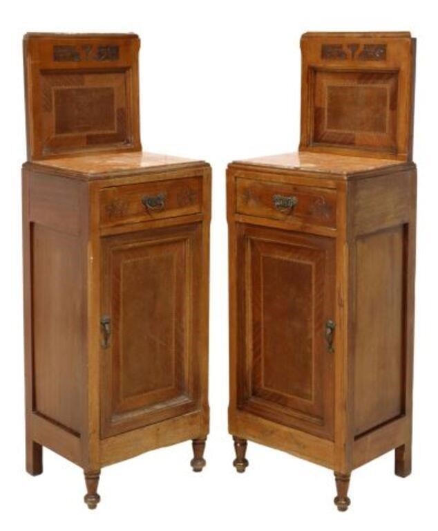 (2) ART NOUVEAU FOLIATE CARVED