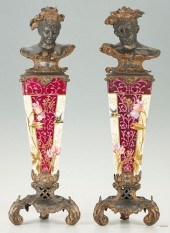 2 ART NOUVEAU SPELTER AND PORC
