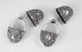 2 ART NOUVEAU STERLING FLASKS: