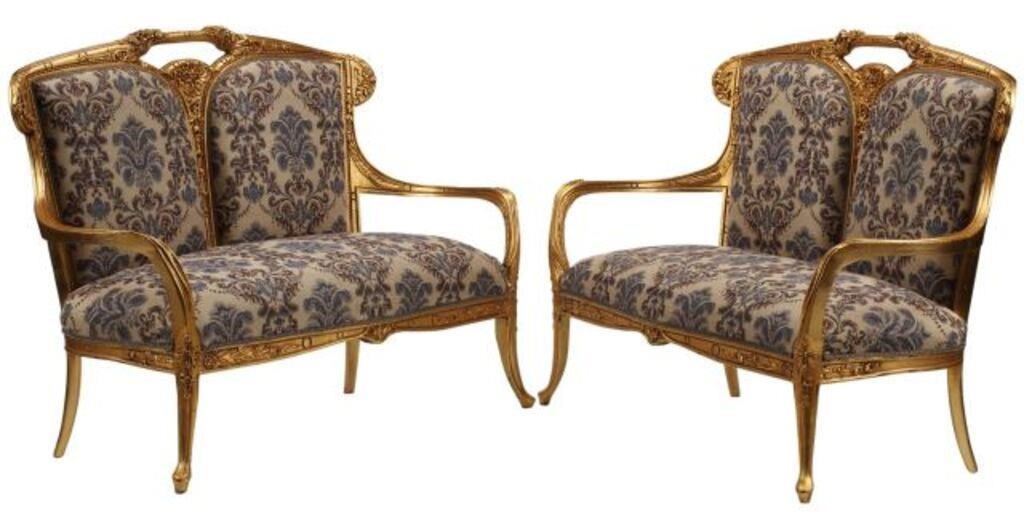 (2) ART NOUVEAU STYLE GILT &