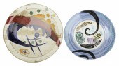 (2) Art pottery chargers, Ken