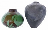 (2) ART POTTERY VASES, DAVID K