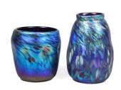 (2) Arthur Allison art glass v
