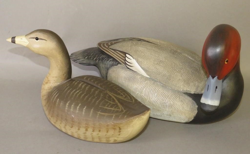 2 ARTIST CLASS CARVED WOODEN DECOYS