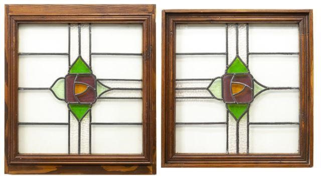 (2) ARTS & CRAFTS STAINED &