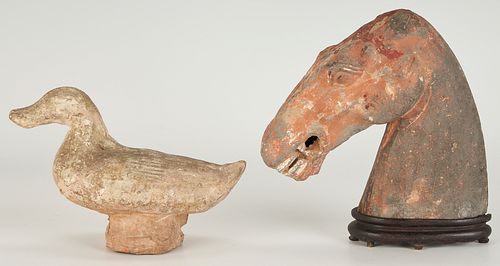 2 ASIAN ARCHAISTIC SCULPTURAL