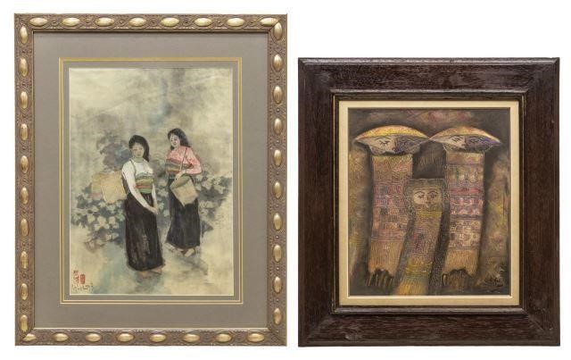 (2) ASIAN ART, SIGNED PRINT &