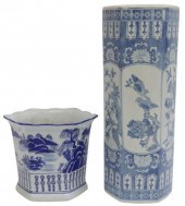 (2) ASIAN BLUE & WHITE UMBRELL