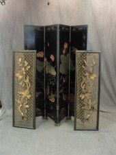 2 Asian Carved Lacquer and Gil