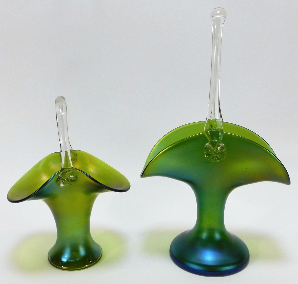 2 ATTR. LOETZ IRIDESCENT BOHEMIAN