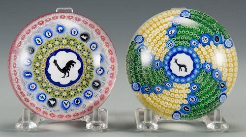 2 BACCARAT GRIDEL PAPERWEIGHTS,