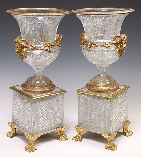 (2) BACCARAT STYLE ORMOLU-MOUNTED