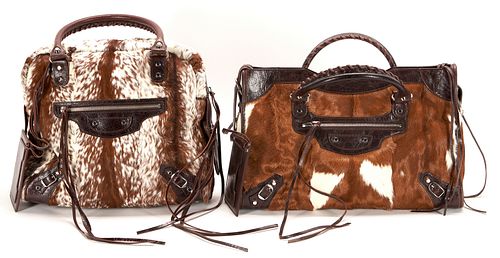 2 BALENCIAGA CHEVRE FUR BAGSTwo (2)