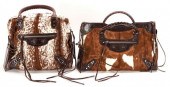 2 BALENCIAGA CHEVRE FUR BAGSTw