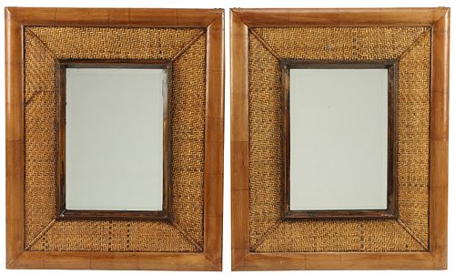 (2) BAMBOO &AMP; RATTAN FRAMED