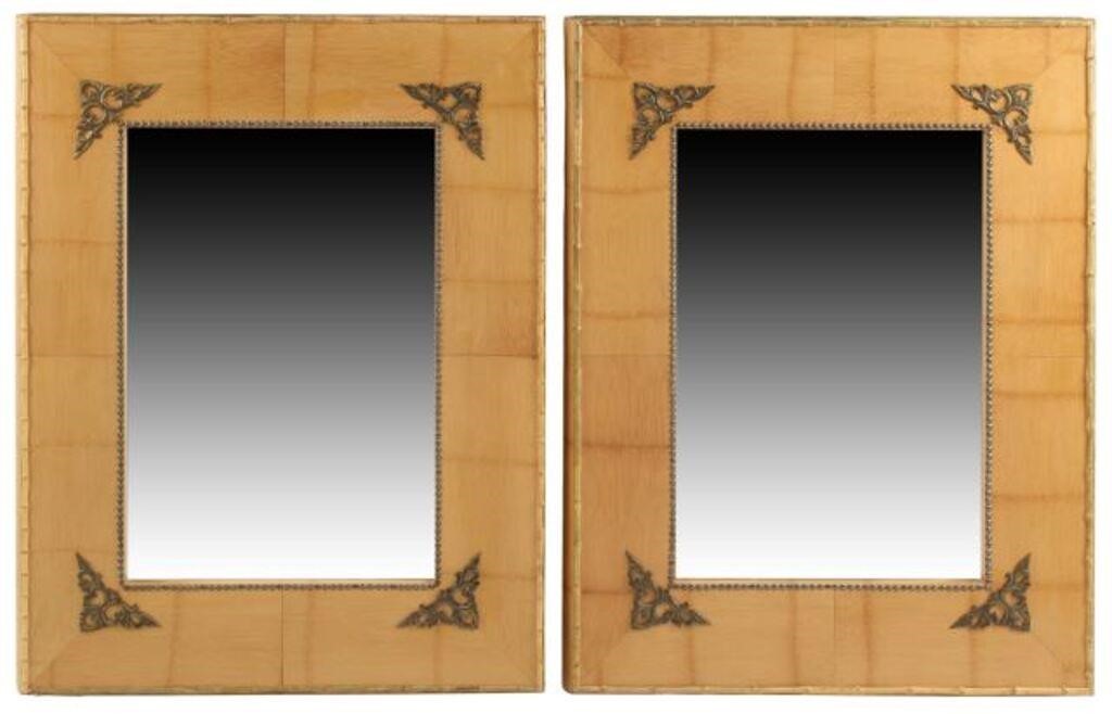 (2) BAMBOO FRAMED BOOK FORM WALL