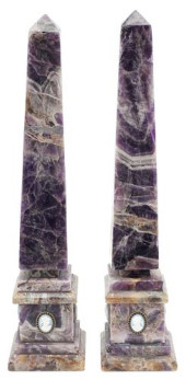 (2) BANDED PURPLE SEMIPRECIOUS