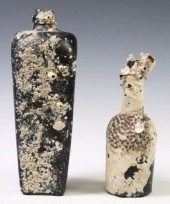 (2) BARNACLE-ENCRUSTED GLASS B