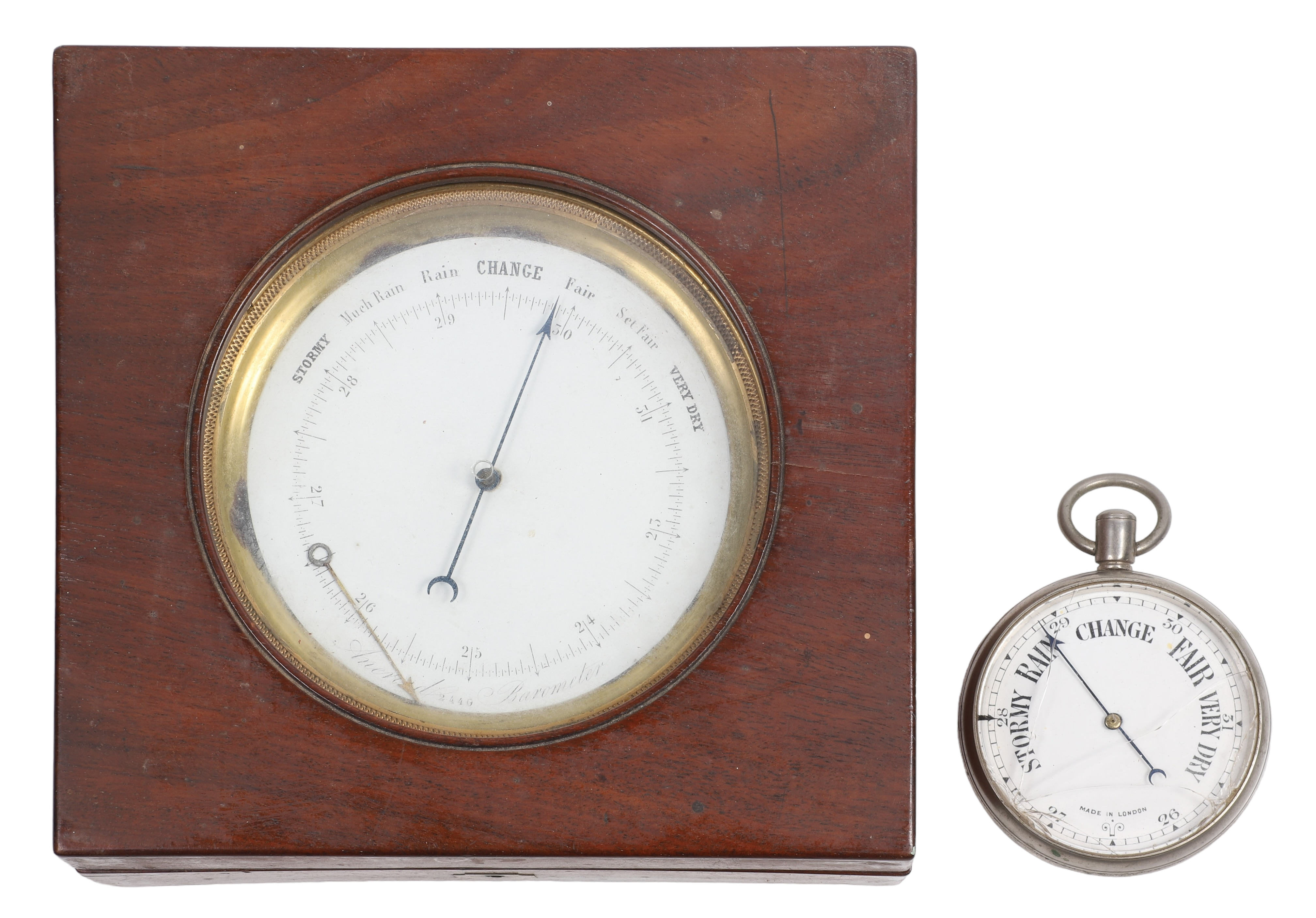 (2) Barometers, c/o aneroid