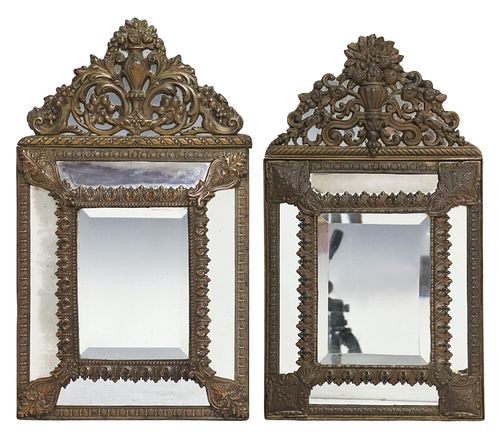 (2) BAROQUE STYLE BRASS REPOUSSE
