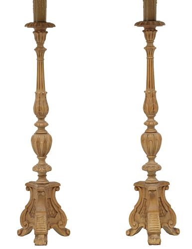 (2) BAROQUE STYLE CARVED WOOD