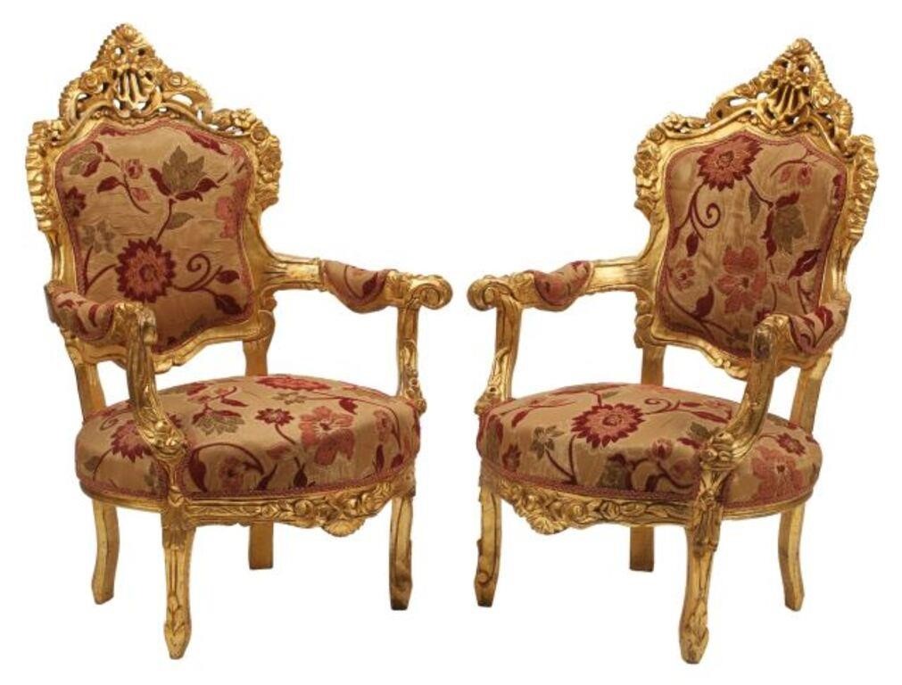 (2) BAROQUE STYLE GILTWOOD