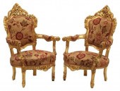 (2) BAROQUE STYLE GILTWOOD FAU