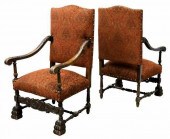 (2) BAROQUE STYLE HIGHBACK UPH