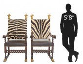 (2) BAROQUE STYLE HIGHBACK ZEB