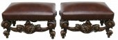 (2) BAROQUE STYLE LEATHER-UPHO