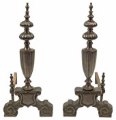 (2) BAROQUE STYLE PATINATED BR