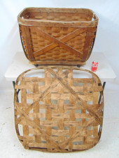 2 BASKETS, CLOTHING BASKET ON