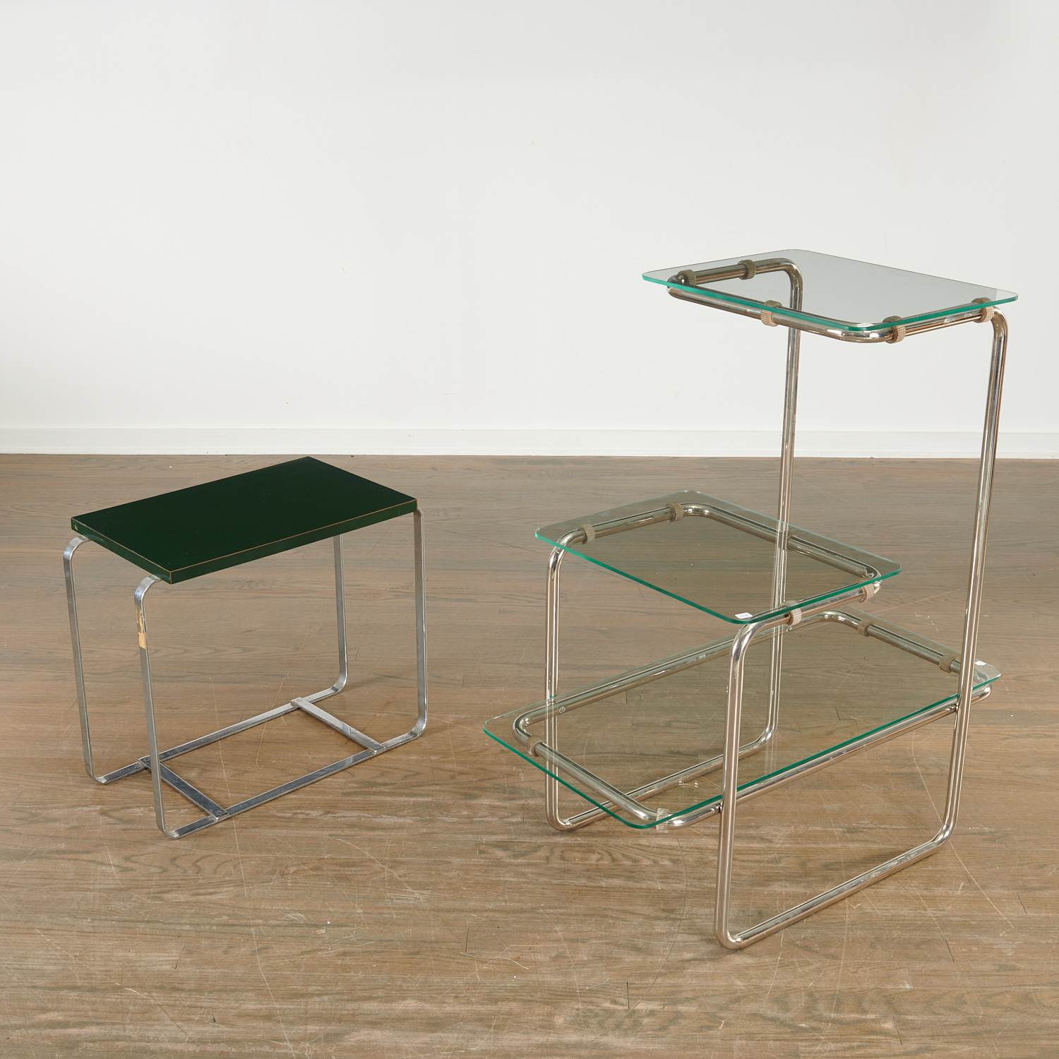 (2) BAUHAUS OR ART DECO CHROME