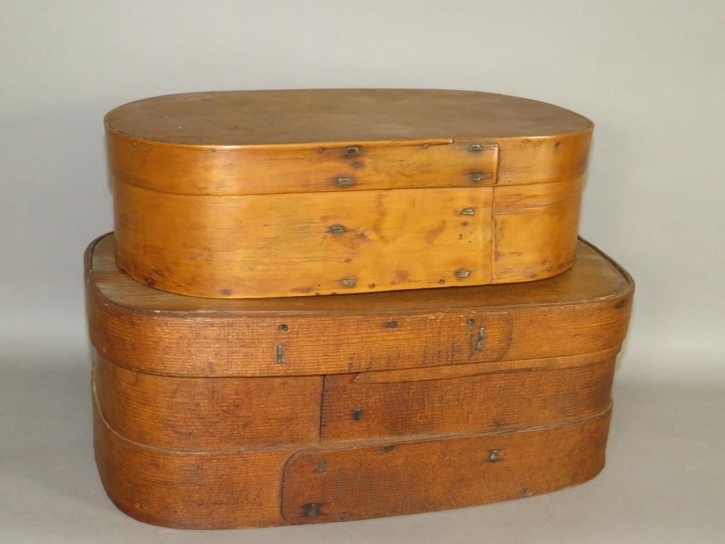2 BENTWOOD BAND BOXESca. mid-late