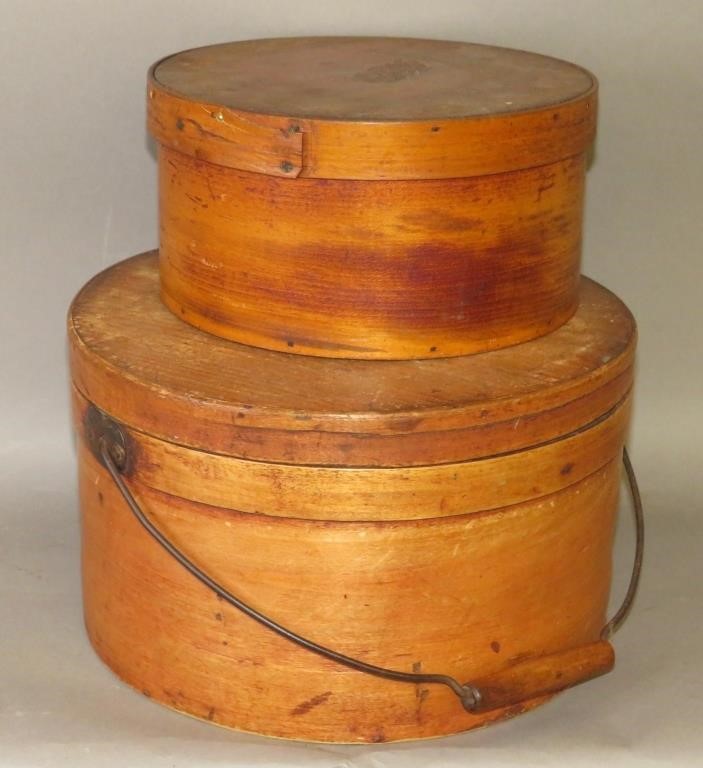 2 BENTWOOD BOXESca. 1880-1920; both