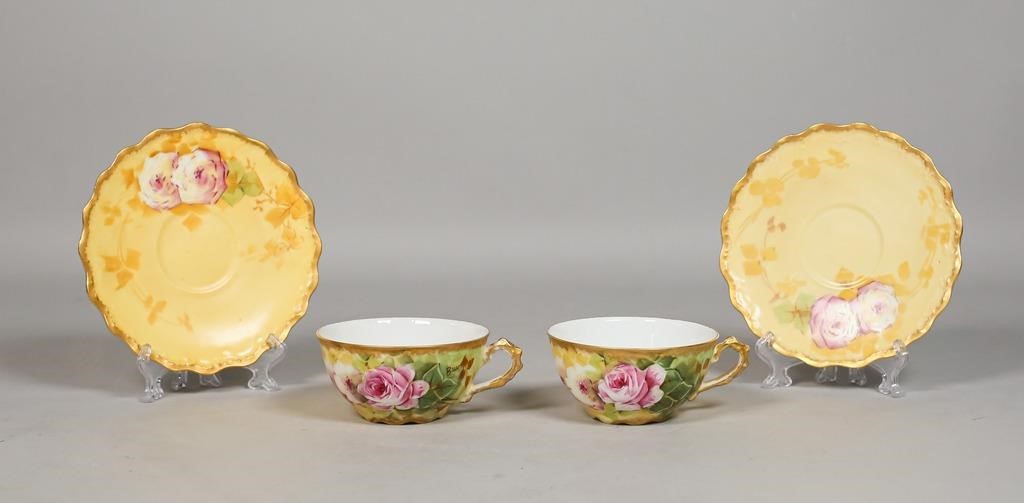 2 B&H LIMOGES PORCELAIN CUPS AND