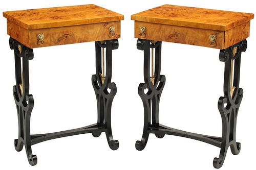 (2) BIEDERMEIER STYLE EBONIZED