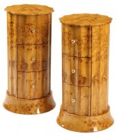(2) BIEDERMEIER STYLE FLUTED P
