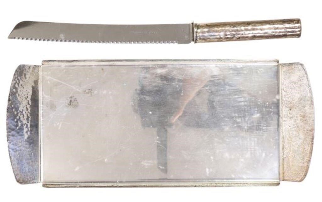 (2) BIER HAMMERED STERLING BREAD