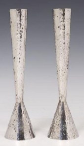 (2) BIER HAMMERED STERLING SHA