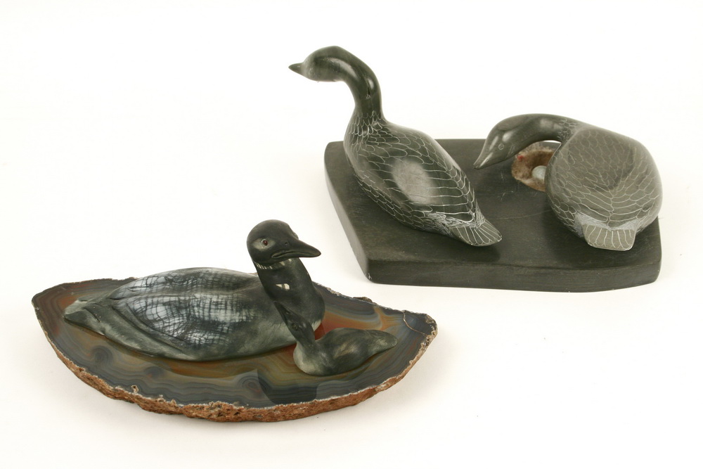 (2) BIRD SCULPTURES - 'Loon #1'
