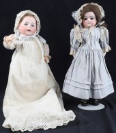 (2) Bisque porcelain dolls, c/