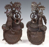 (2) BLACK FOREST CARVED GAME T