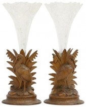 (2) BLACK FOREST CARVED WALNUT
